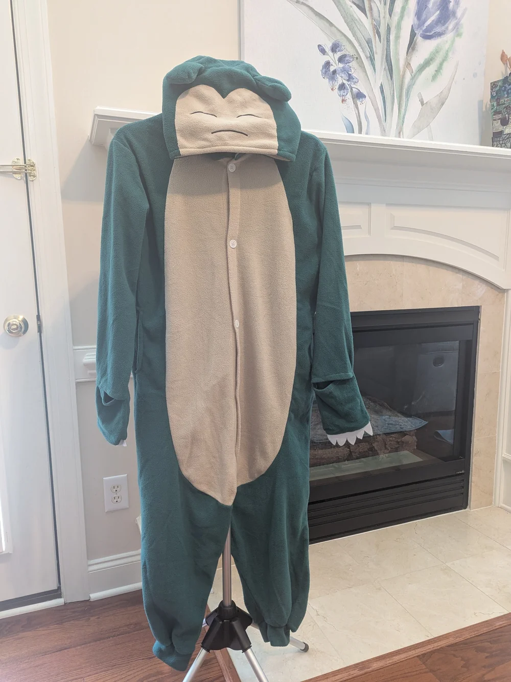 Green Snorlax-Style Kids or Small Adult Plush Hooded Costume